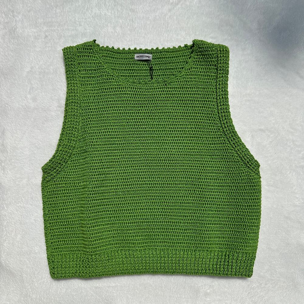 Rachel Comey Lois 100% Cotton Crochet Knit Sleeveless Top Celery Green Sz M $388 - Picture 12 of 16